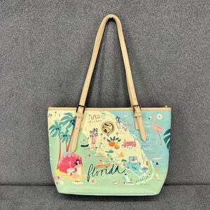 Spartina 449 Tote Bag Womens Medium Florida Map Print Beach Purse Summer